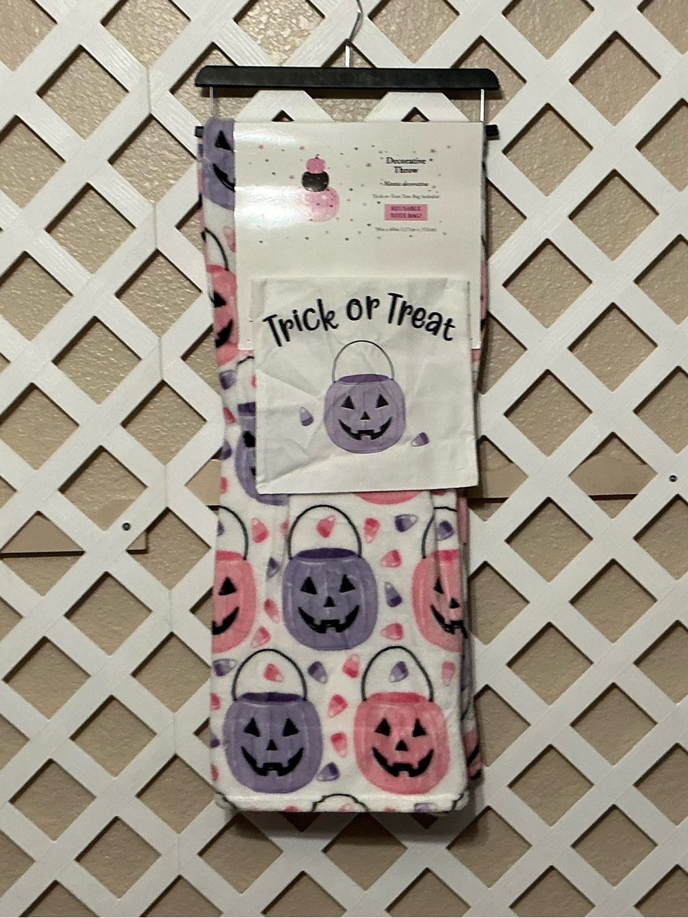 Halloween Pink & Purple Pumpkin Baskets with Trick or Treat Candy Tote